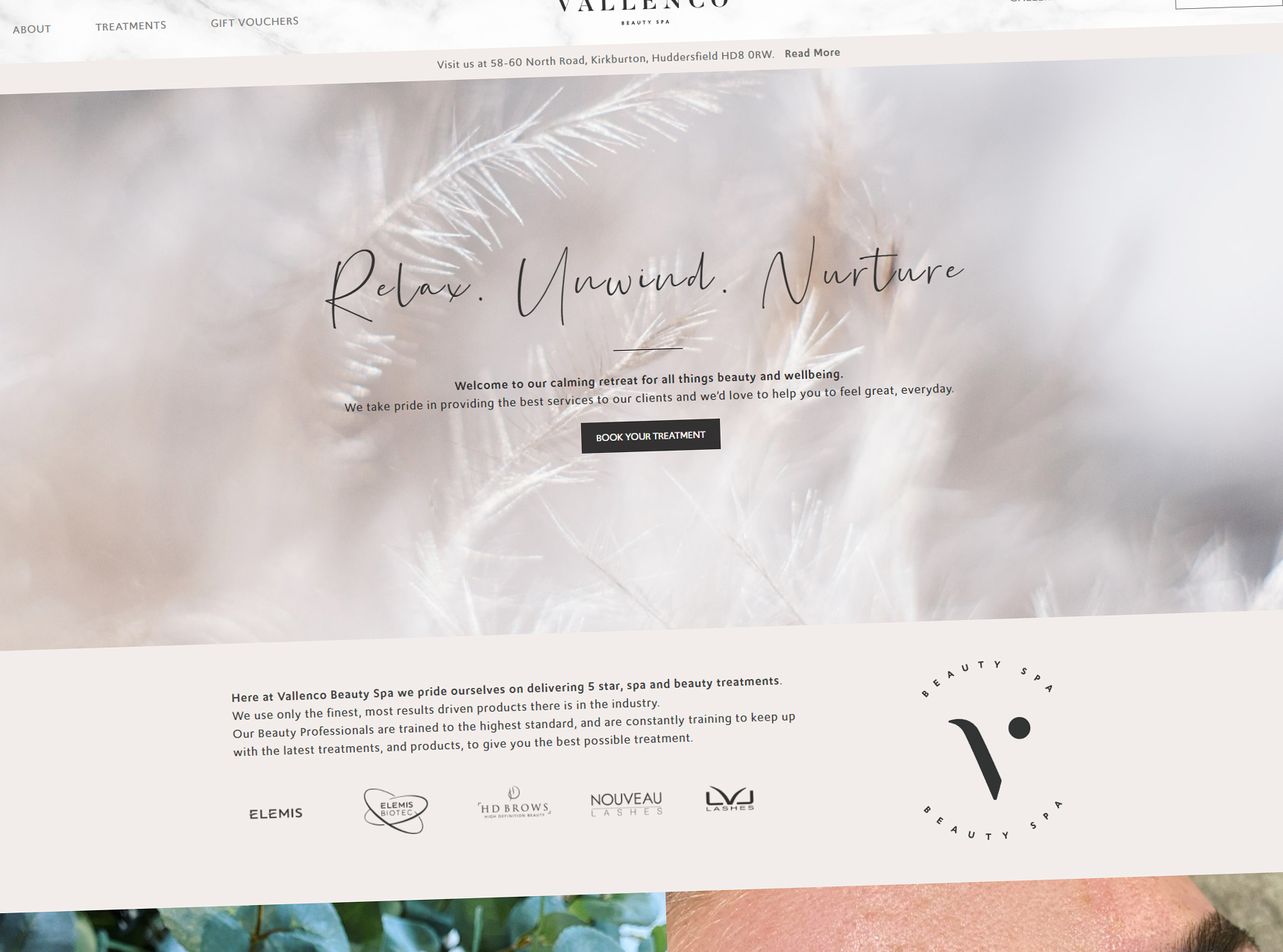 Vallenco Beauty Spa Website Home Page