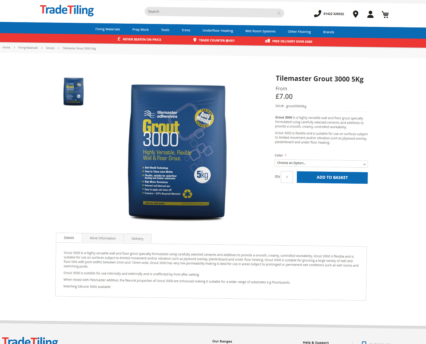 Trade Tiling Magento 2 Product Page