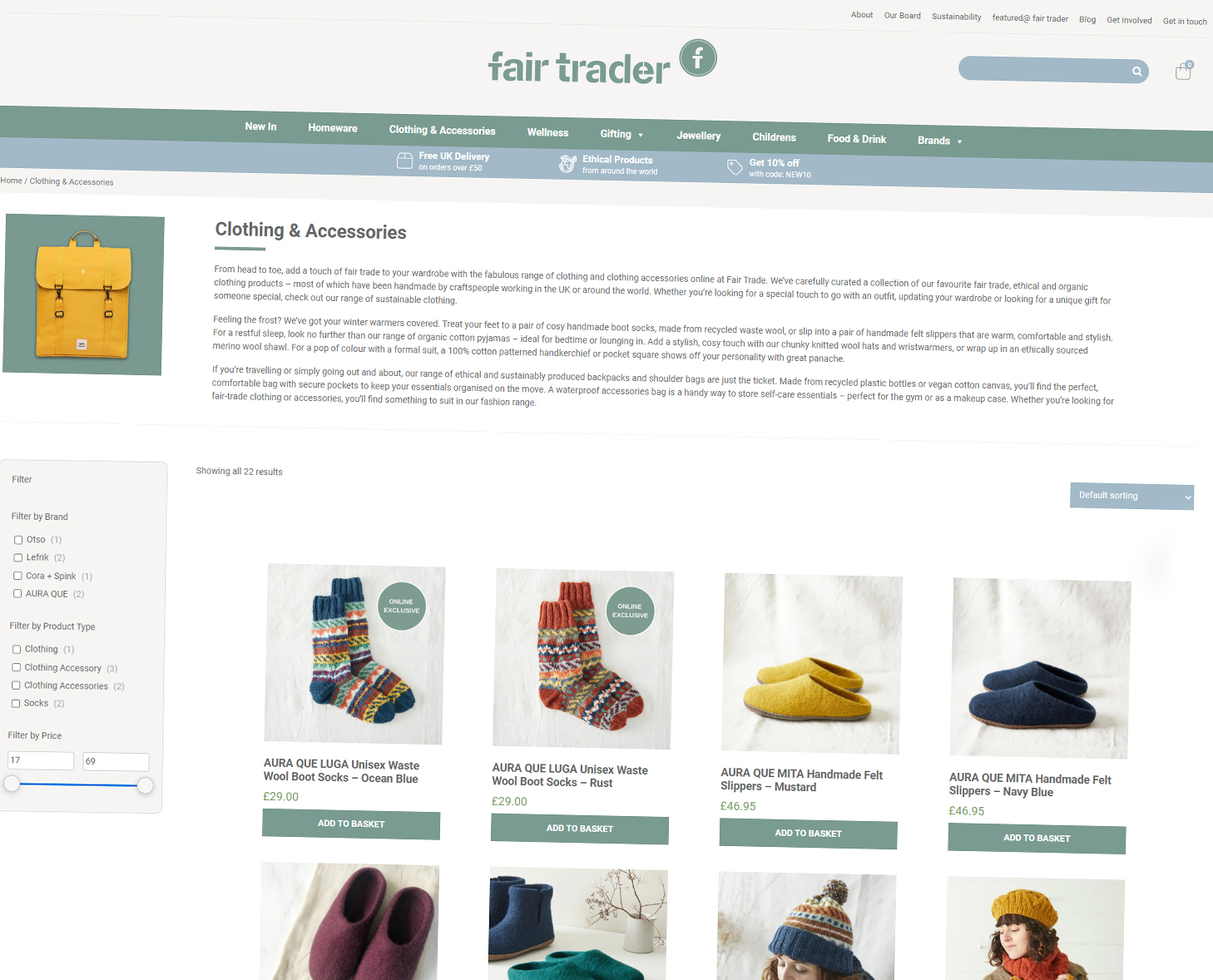 Fair Trader eCommerce Magento 2 Category Page