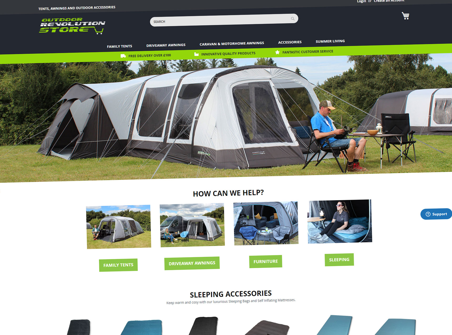 Outdoor Revolution Ecommerce Store 2023 Homepage