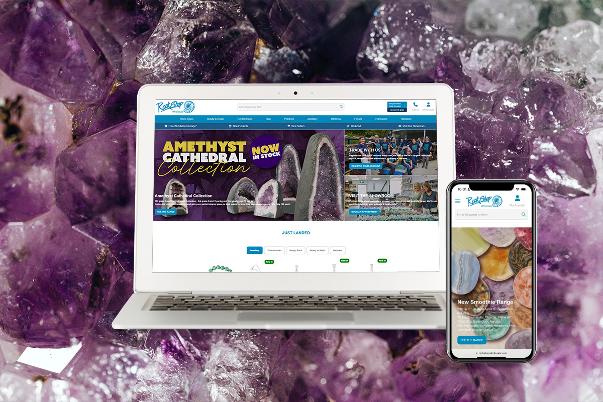 Rockshop Wholesale Home Page and Mobile